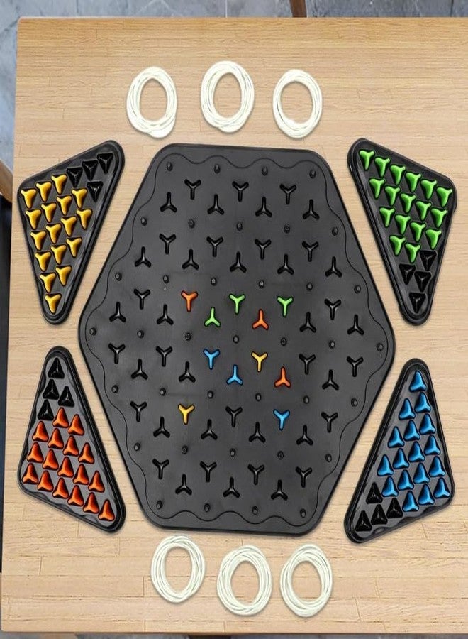 AHBHT Large Size Chain Triangle Chess Game Triggle Board Game for Family Game Night 2-4 Players Play Board Games for Kids and Adults Ages 3 Years and Up (Multicolor) - Image 2